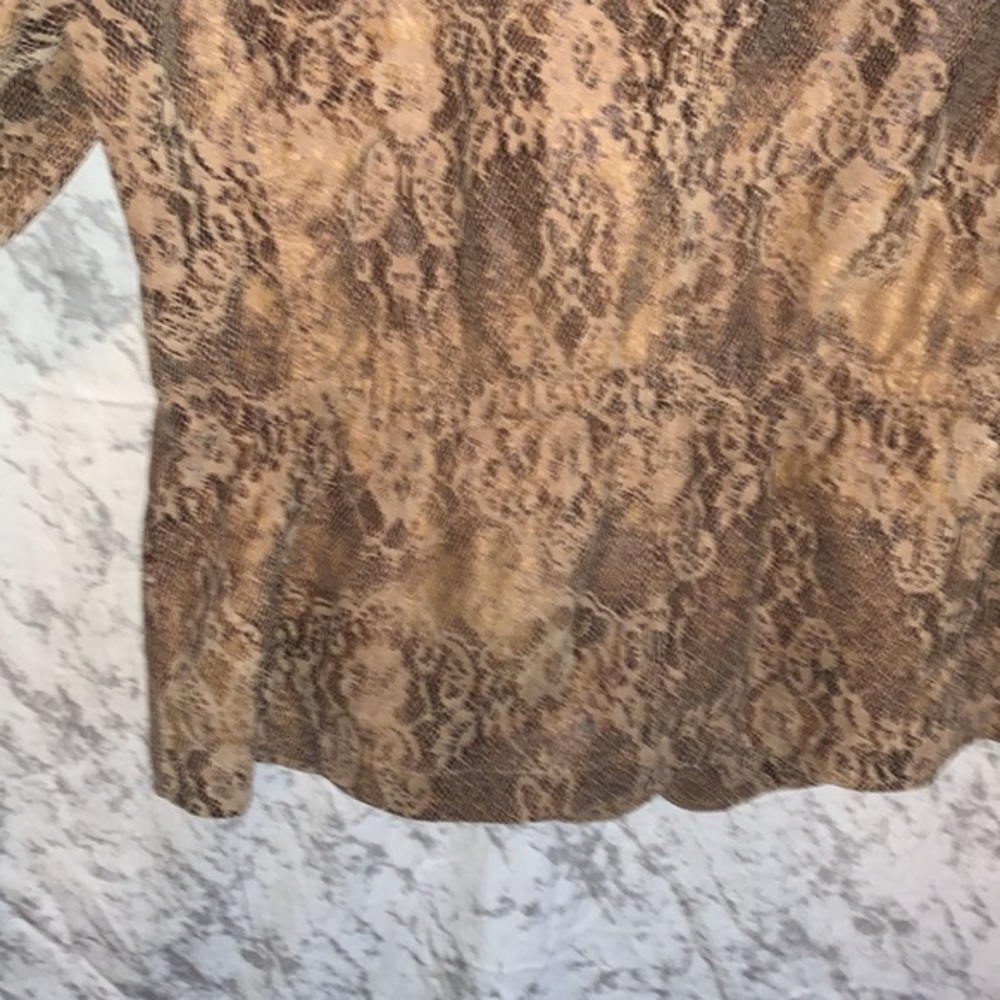 Linear Button Front Jacket Snakeskin Lace Print W… - image 5